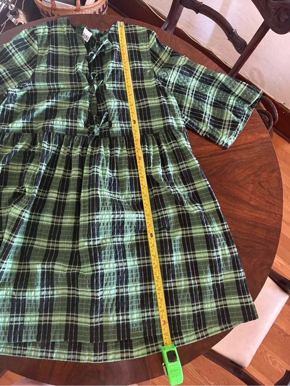 Ganni Plaid Babydoll Dress - Picture 5 of 8